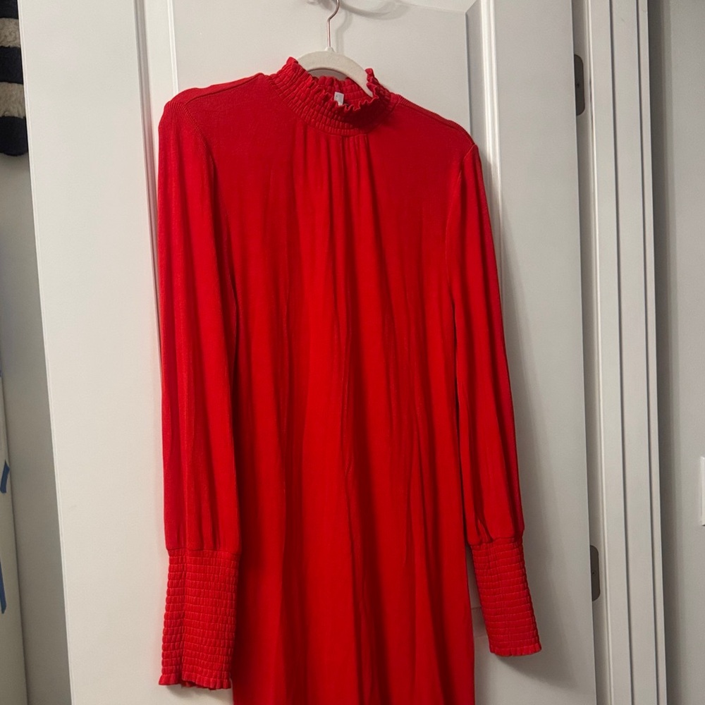 One One Six Red Mock Neck Long Sleeve Dress – Size L